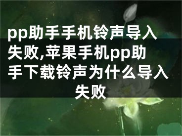 pp助手手機鈴聲導入失敗,蘋果手機pp助手下載鈴聲為什么導入失敗