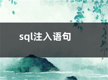 sql注入語句