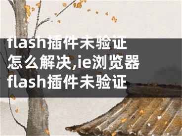 flash插件未驗證怎么解決,ie瀏覽器flash插件未驗證