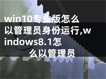 win10專業(yè)版怎么以管理員身份運(yùn)行,windows8.1怎么以管理員