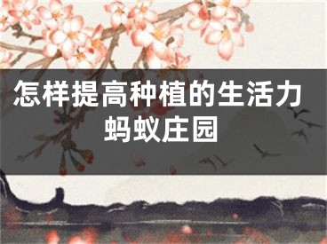 怎樣提高種植的生活力螞蟻莊園