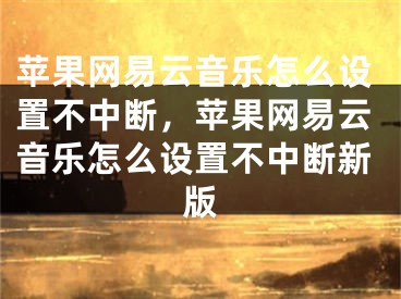 蘋果網(wǎng)易云音樂怎么設(shè)置不中斷，蘋果網(wǎng)易云音樂怎么設(shè)置不中斷新版