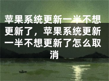 蘋果系統(tǒng)更新一半不想更新了，蘋果系統(tǒng)更新一半不想更新了怎么取消