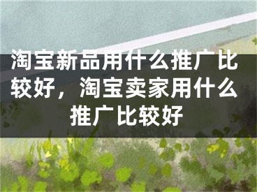 淘寶新品用什么推廣比較好，淘寶賣家用什么推廣比較好