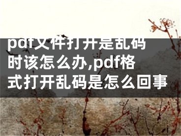 pdf文件打開是亂碼時(shí)該怎么辦,pdf格式打開亂碼是怎么回事