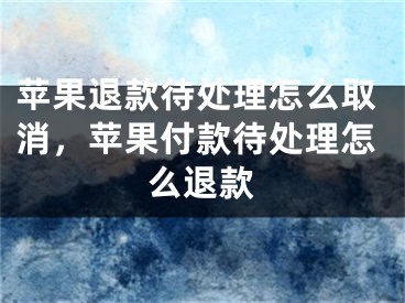 蘋果退款待處理怎么取消，蘋果付款待處理怎么退款