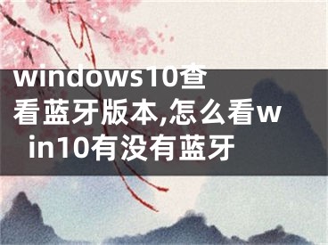 windows10查看藍牙版本,怎么看win10有沒有藍牙