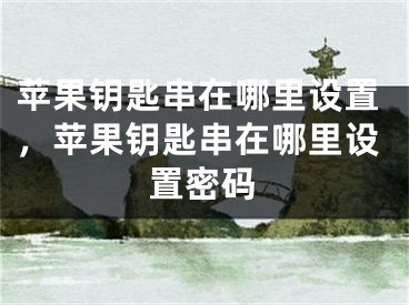 蘋果鑰匙串在哪里設置，蘋果鑰匙串在哪里設置密碼