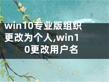 win10專業(yè)版組織更改為個人,win10更改用戶名