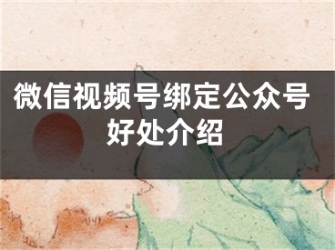 微信視頻號綁定公眾號好處介紹