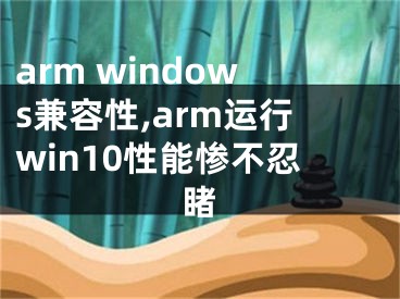 arm windows兼容性,arm運(yùn)行win10性能慘不忍睹