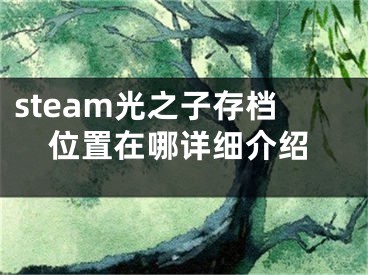 steam光之子存檔位置在哪詳細介紹