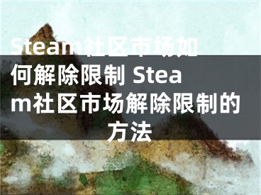 Steam社區(qū)市場(chǎng)如何解除限制 Steam社區(qū)市場(chǎng)解除限制的方法