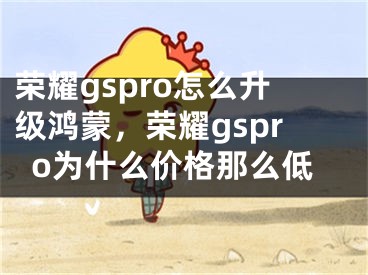 榮耀gspro怎么升級鴻蒙，榮耀gspro為什么價(jià)格那么低