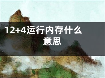 12+4運(yùn)行內(nèi)存什么意思