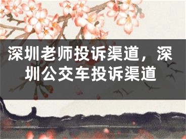 深圳老師投訴渠道，深圳公交車投訴渠道