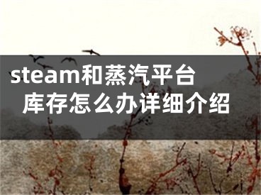 steam和蒸汽平臺庫存怎么辦詳細介紹