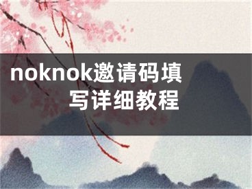 noknok邀請碼填寫詳細(xì)教程