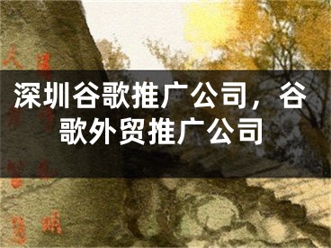 深圳谷歌推廣公司，谷歌外貿(mào)推廣公司