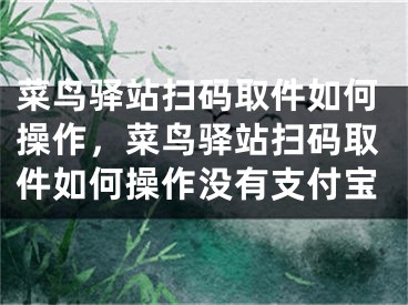 菜鳥驛站掃碼取件如何操作，菜鳥驛站掃碼取件如何操作沒有支付寶