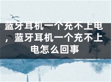 藍(lán)牙耳機(jī)一個(gè)充不上電，藍(lán)牙耳機(jī)一個(gè)充不上電怎么回事