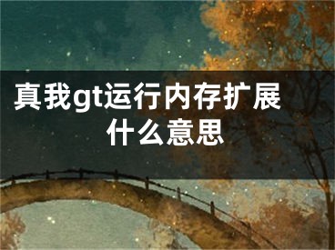 真我gt運(yùn)行內(nèi)存擴(kuò)展什么意思