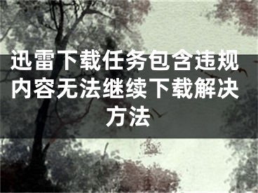 迅雷下載任務(wù)包含違規(guī)內(nèi)容無法繼續(xù)下載解決方法