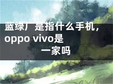 藍綠廠是指什么手機，oppo vivo是一家嗎