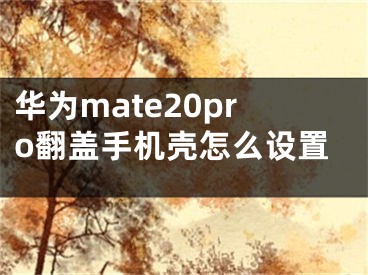 華為mate20pro翻蓋手機(jī)殼怎么設(shè)置