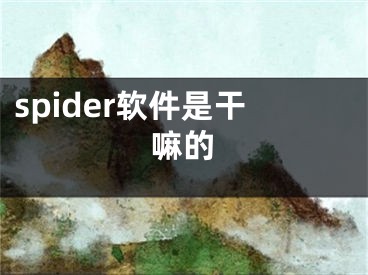 spider軟件是干嘛的