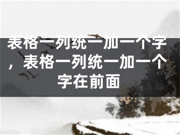 表格一列統(tǒng)一加一個(gè)字，表格一列統(tǒng)一加一個(gè)字在前面