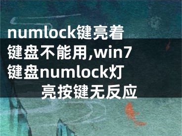 numlock鍵亮著鍵盤不能用,win7鍵盤numlock燈亮按鍵無(wú)反應(yīng)