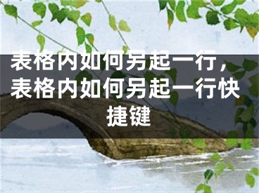 表格內(nèi)如何另起一行，表格內(nèi)如何另起一行快捷鍵