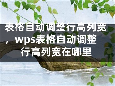 表格自動(dòng)調(diào)整行高列寬，wps表格自動(dòng)調(diào)整行高列寬在哪里