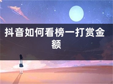 抖音如何看榜一打賞金額