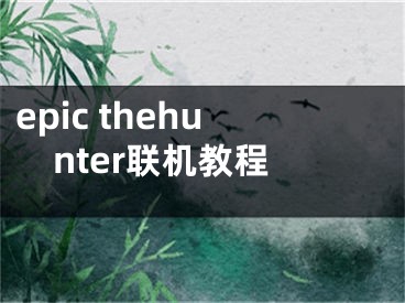 epic thehunter聯(lián)機(jī)教程