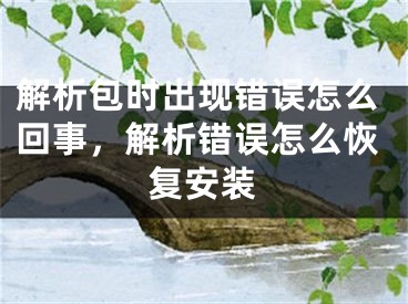 解析包時(shí)出現(xiàn)錯(cuò)誤怎么回事，解析錯(cuò)誤怎么恢復(fù)安裝