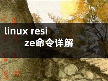 linux resize命令詳解