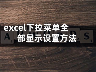 excel下拉菜單全部顯示設(shè)置方法