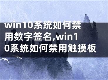 win10系統(tǒng)如何禁用數(shù)字簽名,win10系統(tǒng)如何禁用觸摸板