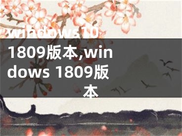 windows10 1809版本,windows 1809版本