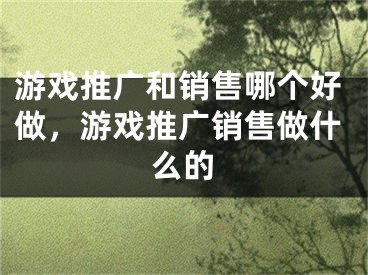 游戲推廣和銷售哪個(gè)好做，游戲推廣銷售做什么的