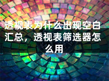 透視表為什么出現(xiàn)空白匯總，透視表篩選器怎么用