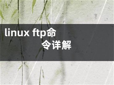 linux ftp命令詳解