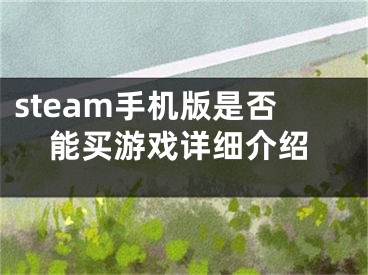 steam手機(jī)版是否能買游戲詳細(xì)介紹