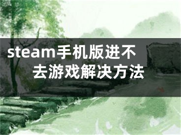 steam手機(jī)版進(jìn)不去游戲解決方法