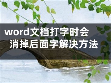 word文檔打字時會消掉后面字解決方法