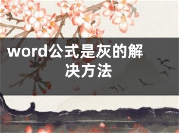 word公式是灰的解決方法