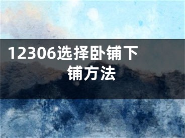 12306選擇臥鋪下鋪方法