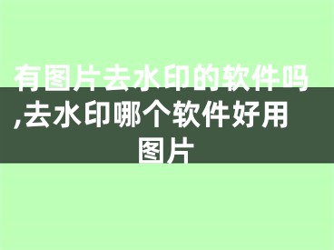 有圖片去水印的軟件嗎,去水印哪個軟件好用圖片